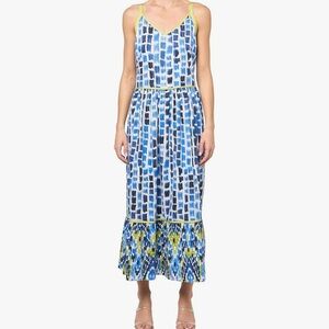 Nic + Zoe brushstroke blue dress size Medium Retail $198